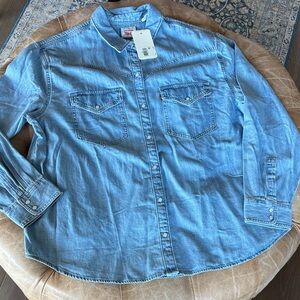 NWT Levi's Light Blue Button Down Shirt Jacket